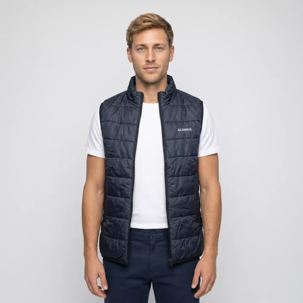 Bodywarmer bleu face