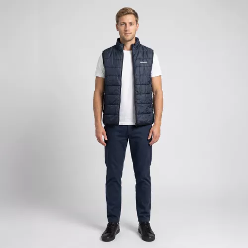Blue bodywarmer full body