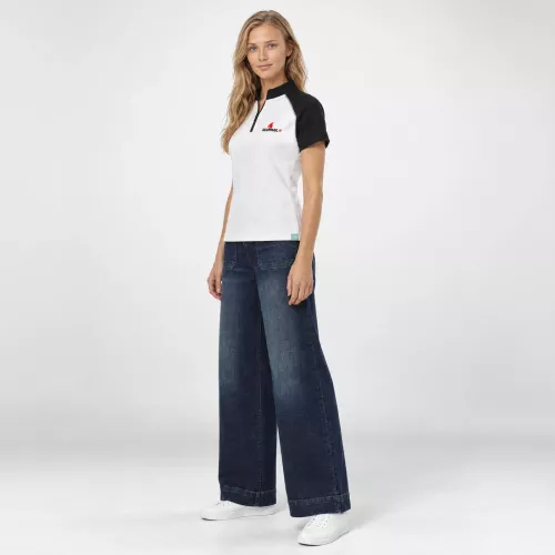 Leika Shade two-tone women’s UV-protective polo shirt – full-length view
