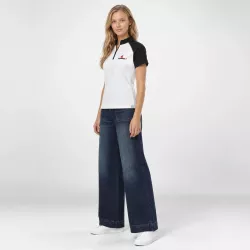 Leika Shade two-tone women’s UV-protective polo shirt – full-length view